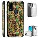 Compatible with AT&T Maestro 3 Brushed Metal Texture Hybrid Silver Guard Phone Case Cover (Camo Oak Brown)