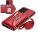 Dteck for Samsung Galaxy A53 5G Case Wallet with Card Holder Crossbody Wallet Case with Adjustable Detachable Lanyard with Kickstand Leather Zipper Protective Cover for Samsung A53 5G Red