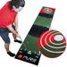 Pure2Improve 3.0 Golf Indoor/Outdoor Putting and Practice Mat with Flat Roll Out Pure Rolling Surface and Target Aiming Spots 10â€™ X 26â€� (3 Meter)