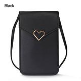 Girls Accessories PU Leather Multifunctional Large Capacity Mobile Phone Bags Shoulder Strap Bag Wallet Handbag Women Purses BLACK