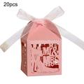 20Pcs Rose Laser Cut Wedding Party Favor Boxes Candy Boxes Chocolate Gift Boxes Bridal Birthday Shower Cutout Butterfly Candy Boxes Mr Mrs Wedding Party Favor Chocolate Case