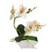 Artificial Orchid Phalaenopsis Arrangement Flower Bonsai with Vase for Room Table Centerpieces-Artificial Butterfly Orchid Flower Phalaenopsis Home Office Decor with Flowerpot