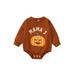 TheFound Newborn Baby Boy Girl Halloween Outfits Pumpkin Romper Oversized Bodysuit Jumpsuit Fall Winter Clothes