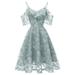 Women Lace Dresses Short Sleeves Party Dress Cocktail Prom Ballgown Vintage Dress