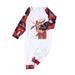 AnuirheiH Parent-child Pjs Attire Christmas Suits Patchwork Plaid Printed Homewear Round Neck Long Sleeve Pajamas Two-piece Baby Sets 4$ off 2nd item