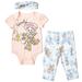 Disney Pixar Toy Story Jessie Bullseye Newborn Baby Girls Bodysuit Pants and Headband 3 Piece Outfit Set Newborn to Infant