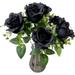 Ukeler 2 Bunches Artificial Flowers Bouquet Black Rose Fake Silk Flowers with Stems for Home Decoration Party Centerpieces Arrangement Wedding