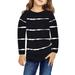 B91xZ Girls Fashion Clothing Little Girls Casual Long Sleeve T Shirts Crewneck Tunic Tops Kids Button Striped Tee Blouses 4 Toddler Girls Clothes Black 12-13 Years