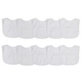 Neat Solutions 2-Ply Knit Terry Solid Color Feeder Bibs in White - 10 Pack