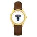 Unisex Gold/Brown Howard Bison Team Logo Leather Wristwatch