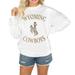 Women's Gameday Couture White Wyoming Cowboys Good Vibes Premium Fleece Drop Shoulder Pullover Sweatshirt