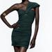 Zara Dresses | Dark Green Zara Cocktail Dress | Color: Green | Size: S