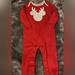 Disney Bottoms | Disney Mickey With Antlers Romper Size 18m | Color: Gray/Red | Size: 18mb