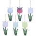 Pianpianzi Mistletoe Ornament Baby Unlit Christmas Garland for Chandelier Ornament Tulips Hanging Painted Tulips Embellishments Wood Embellishments 12 Pieces Spring Spring Wooden Decorations Tree Wood