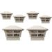 6 Pack Solar 6X6 Fence Post Cap Light with One LED Bulbs Off White Garden Square Shape Cap Light