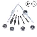 12pcs M3-M12 Screw Thread Metric Plugs Taps Tap Wrench Die Wrench Set