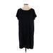 Gap Casual Dress - Shift Scoop Neck Short sleeves: Black Print Dresses - Women's Size Small