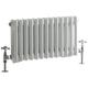 Windsor - Radiateur Rétro Horizontal Double Rang - Blanc - 30cm x 60.5cm - Hudson Reed