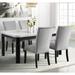 Cambridge Solano Dining 5-Piece Set with Marble Tabletop and 4 Velvet Fabric Side Chairs