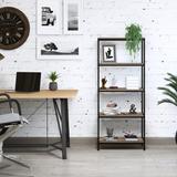 5-Tier Bookshelf - Open Industrial Style by Lavish Home (Gray Woodgrain)