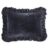 HiEnd Accents Stella Faux Silk Velvet Ruffled Dutch Euro Pillow, 27"x39"