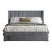 CraftPorch Velvet Wingback Tufted Upholstered Platform Storage Bed