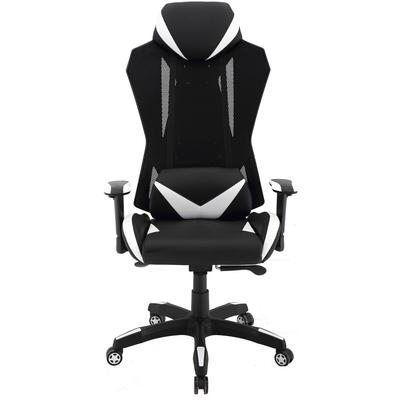 Hanover Commando Ergonomic High-Back Gaming Chair in Black and White with Adjustable Gas Lift Seating and Lumbar Support