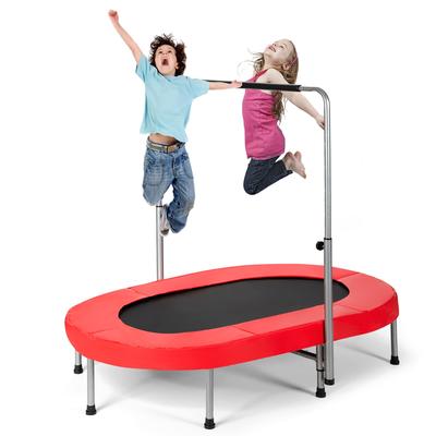 Goplus Foldable Trampoline Double Mini Kids Fitness Rebounder w/