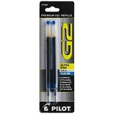 PILOT G2 Gel Ink Refills For Rolling Ball Pens Ultra Fine Point Blue Ink 2-Pack (77288)
