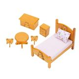 6x 1/12 Miniature Dollhouse Bedroom Dollhouse Stools Kids Pretend toys Dollhouse Bed Dollhouse Furniture for Girls Kids Holiday Gifts Pink
