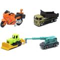 4Pcs/Set Engineering Trunk Toys Simulation Cranes Forklift Cargo Truck Diecast Alloy Vehicle Toy 1:64 Scale Engineering Vehicle Aircraft Motorcycle Models Set Christmas Gift