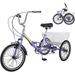ABORON 20/24/26 inch 7 Speed Adult Folding Tricycles with Basket 3-Wheels Cruiser Bike Camping Folding Trikes for Women Men Seniors