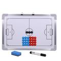 1 Set Aluminum Alloy Football Board Hangable Football Magnetic Board Coaching Training Board Practice Board with 27 Pcs Fridge M