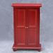 1:12 Red Armoire Closet Dollhouse Bedroom Furniture Cabinet Toy for Children Doll Toys