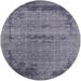 Ahgly Company Indoor Round Mid-Century Modern Purple Navy Blue Oriental Area Rugs 5 Round