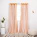 Best Home Fashion Set of 2 Tulle Overlay Star Cut Out Silver Grommet Curtains for Bedroom Living Room Kids Room Sun Blocking Thermal Insulated Blackout Window Curtains (Orange 52 W x 96 L)