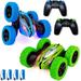 Acekid 2 Pack Blue+Green Remote Control Car RC Stunt Cars for Boys 4WD 2.4Ghz Double Sided 360Â° Rotating RC Car for Kids 4 Rechargeable Battery