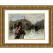 Lugi Max 24x18 Gold Ornate Wood Framed with Double Matting Museum Art Print Titled - A Street Scene With Elegant Ladies Paris