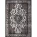 Ahgly Company Indoor Rectangle Mid-Century Modern Charcoal Gray Oriental Area Rugs 7 x 10