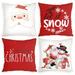 Throw Pillow Covers Christmas Decorative 4PCS 18*18in 100% Linen Autumn Square Pillow Cases Merry Christmas Decorations for Sofa Bed