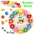 SUTENG Wooden Shape Color Sorting Clock-Early Learning Educational Toy Gift for 1 2 3 Year Old Toddler Baby Kids Teaching Time Number Blocks Puzzle Stacking Sorter Jigsaw