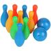 Happy Date Bowling Pins Ball Set Toys Mini Plastic Indoor Party Games with 10 Pins and 2 Balls Christmas Birthday Gift for Kids Toddlers Boys Girls Children 2 3 4 5 Years