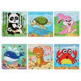 Jigsaw Puzzles for Kids Ages 2-6 6 Pack Wooden Puzzles for Toddlers Educational Learning Puzzles Christmas Gift for Boys and Girls
