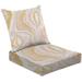 2-Piece Deep Seating Cushion Set Gold marble design A beautiful combination pink marble gold Outdoor Chair Solid Rectangle Patio Cushion Set