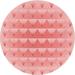 Ahgly Company Indoor Square Patterned Flamingo Pink Area Rugs 3 Square