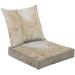 2-Piece Deep Seating Cushion Set Fluid marble canvas abstract painting gold dust texture Outdoor Chair Solid Rectangle Patio Cushion Set