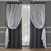 Goory 1-Piece Double Layer Blackout Window Curtain Grommet Room Darkening Curtain Thermal Insulated Window Drape For Living Room Bedroom Black Coffee Color W:52 x L:84