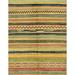 Ahgly Company Machine Washable Indoor Rectangle Abstract Gen Brown Yellow Area Rugs 2 x 4