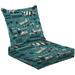 2-Piece Deep Seating Cushion Set seamless construction trucks Industrial repeated texture hand drawn Outdoor Chair Solid Rectangle Patio Cushion Set