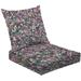 2-Piece Deep Seating Cushion Set Spring flowers print Seamless floral Plant design for fabric cloth Outdoor Chair Solid Rectangle Patio Cushion Set